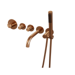 Brauer Copper Inbouwthermostaatset met Baduitloop en Staafhanddouche