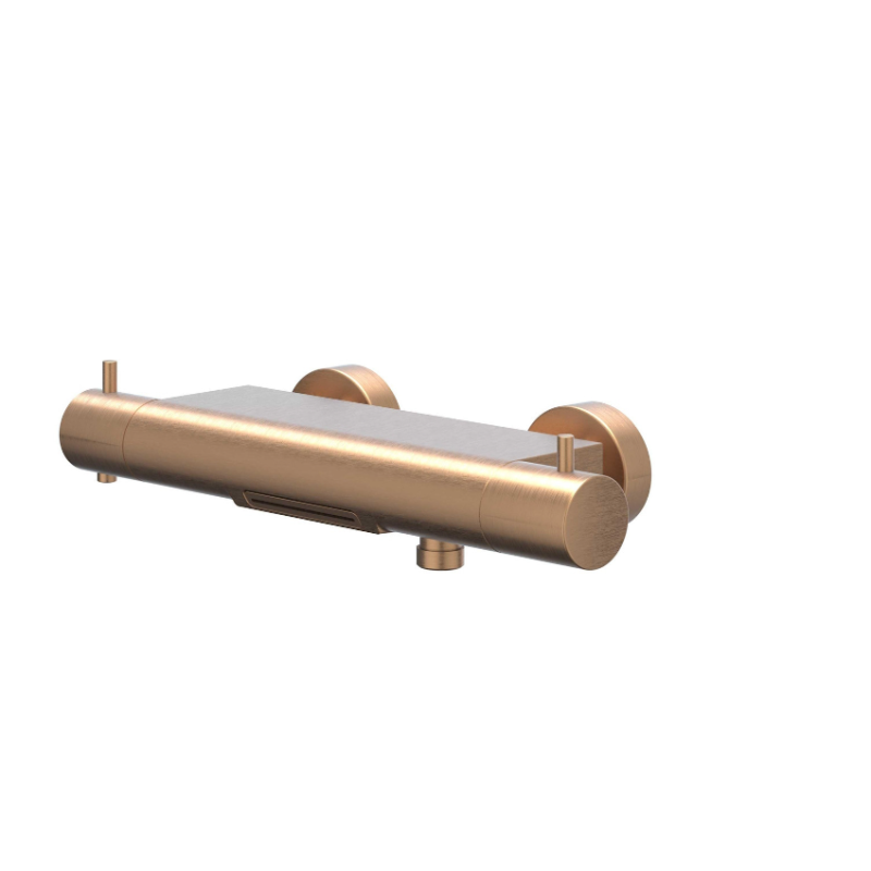 IVY Bond Badthermostaatkraan Opbouw Cascade Uitloop Geborsteld Koper PVD