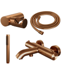 Brauer Copper Edition Thermostatische Bad- en Douchekraan Opbouwset met Wandhouder Geborsteld Koper